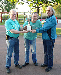 The Best DX-Club in NORDX 2005, Delsbo Radioklubb. Rolf Larsson, Ronny Forslund and Dan Andersson.